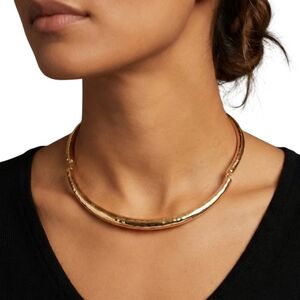 Lucky Brand Hammered Rose Gold Choker Necklace Adjustable Minimal Boho